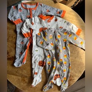 Set of 3 Halloween Sleepers Footie Pajamas || 9months